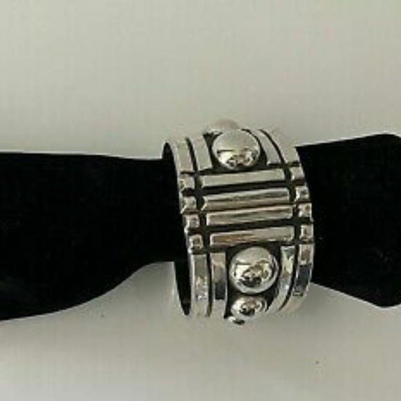 Seed & Sage Handmade Genuine Sterling Silver Chunky Beaded Hinge Bracelet - Picture 11 of 14